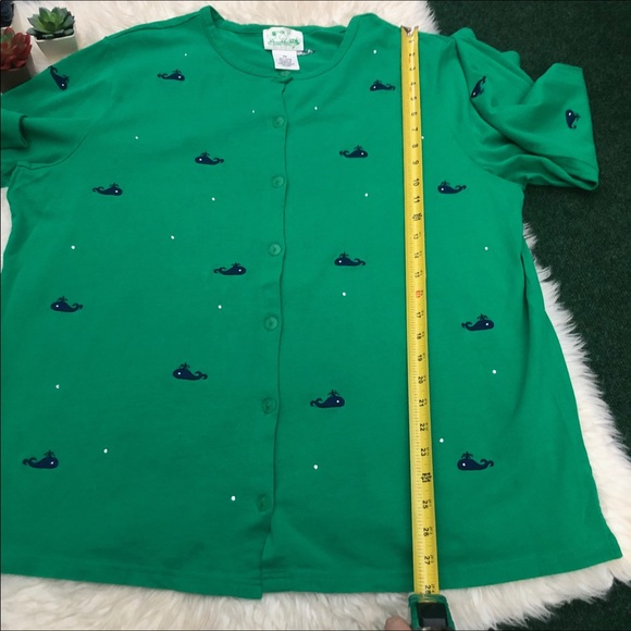 QVC Quacker Factory Rhinestone Embroidered Whale Cardigan - Picture 10 of 13
